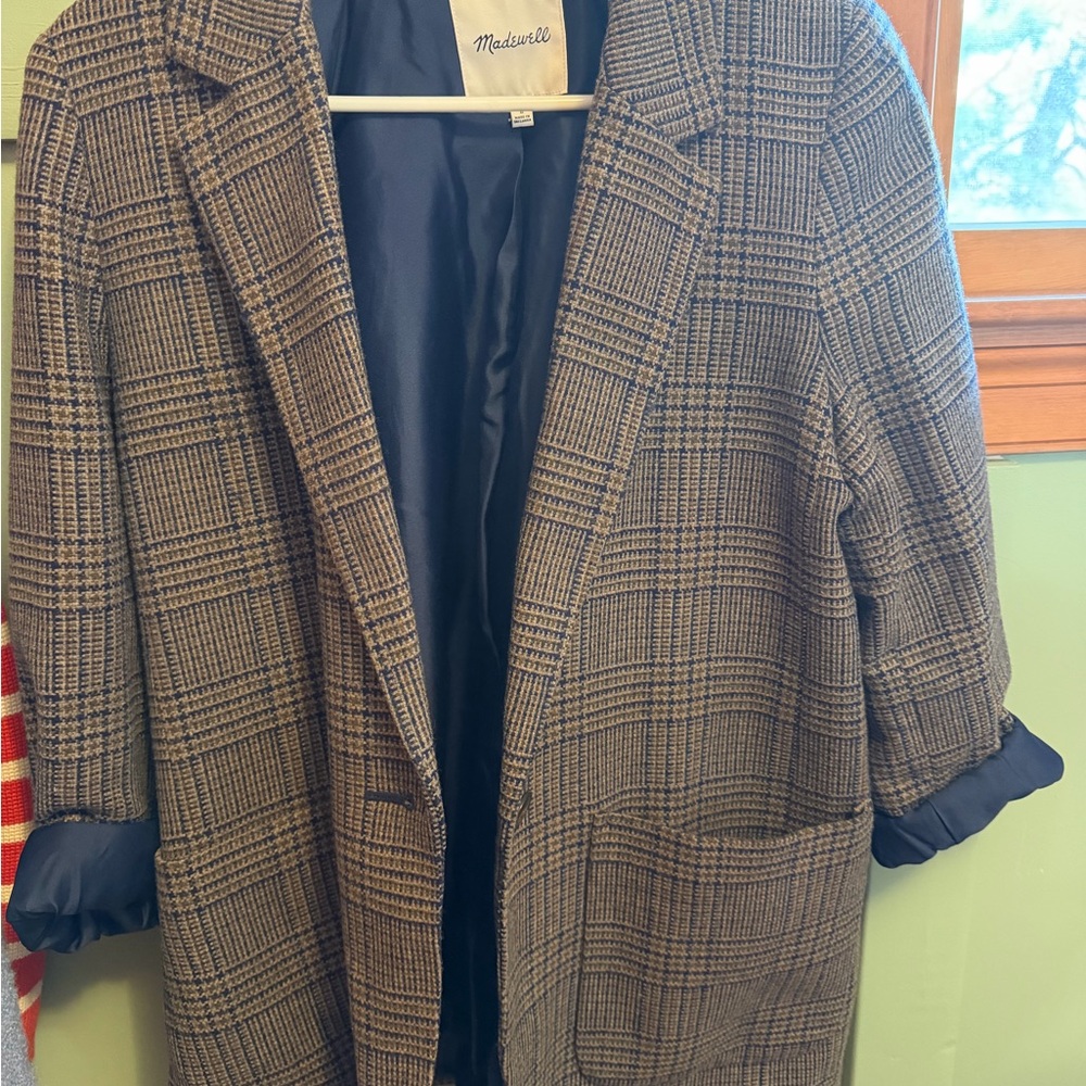 Madewell Women's Tan Plaid Blazer
